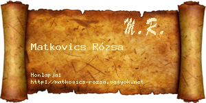 Matkovics Rózsa névjegykártya