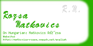 rozsa matkovics business card